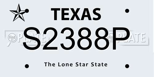 S2388P Texas License Plate