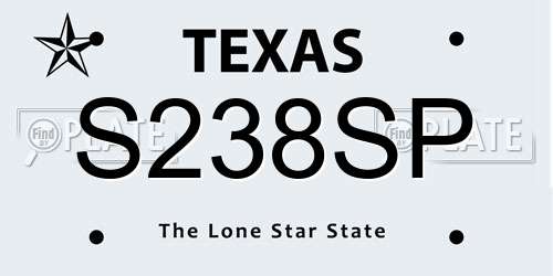 S238SP Texas License Plate