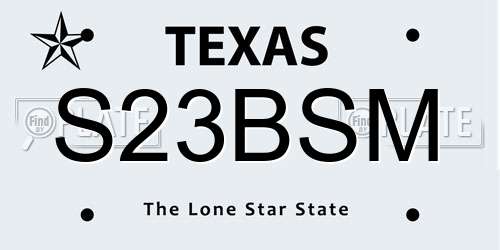 S23BSM Texas License Plate
