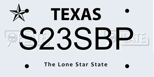 S23SBP Texas License Plate