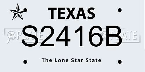 S2416B Texas License Plate