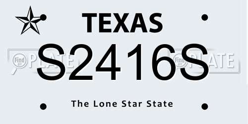 S2416S Texas License Plate