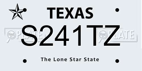 S241TZ Texas License Plate