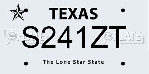 S241ZT Texas License Plate