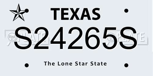 S24265S Texas License Plate