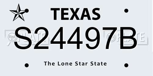 S24497B Texas License Plate