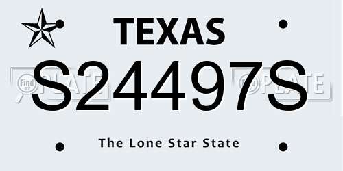 S24497S Texas License Plate