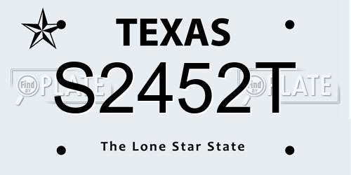 S2452T Texas License Plate