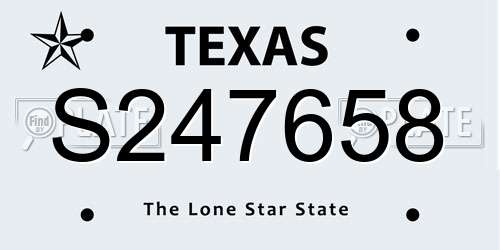 S247658 Texas License Plate