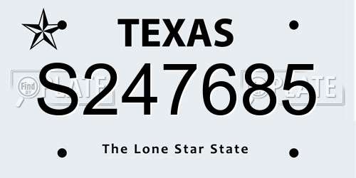 S247685 Texas License Plate