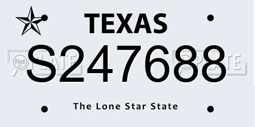S247688 Texas License Plate