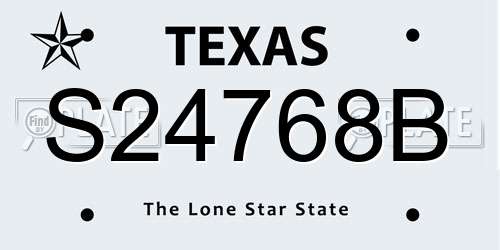 S24768B Texas License Plate