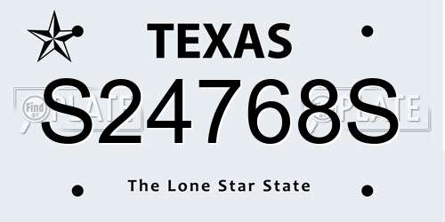 S24768S Texas License Plate