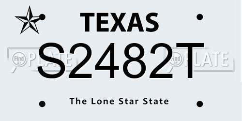 S2482T Texas License Plate