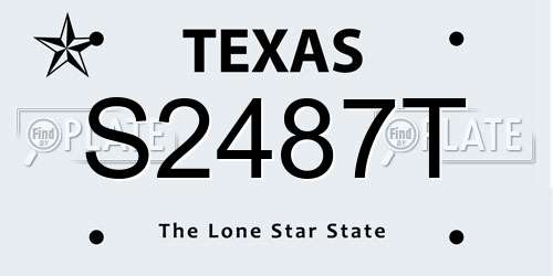 S2487T Texas License Plate