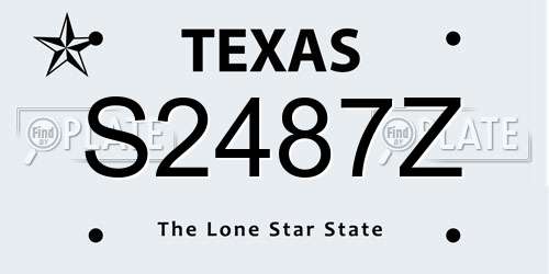 S2487Z Texas License Plate