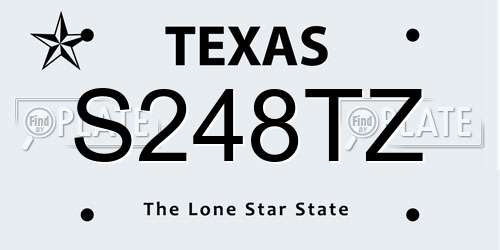 S248TZ Texas License Plate