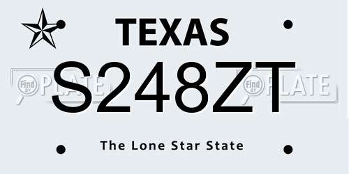 S248ZT Texas License Plate