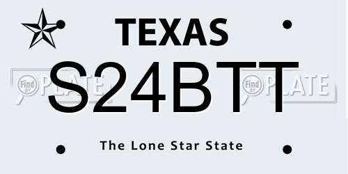 S24BTT Texas License Plate