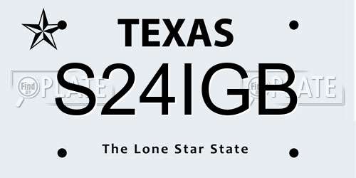 S24IGB Texas License Plate
