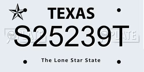 S25239T Texas License Plate