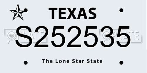 S252535 Texas License Plate