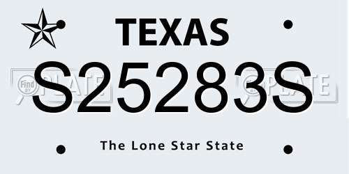 S25283S Texas License Plate
