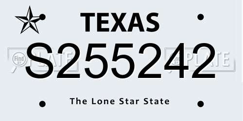 S255242 Texas License Plate