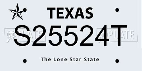 S25524T Texas License Plate