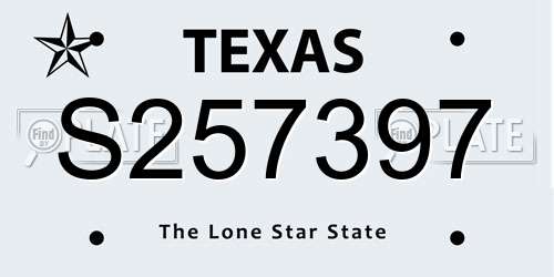 S257397 Texas License Plate