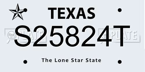 S25824T Texas License Plate