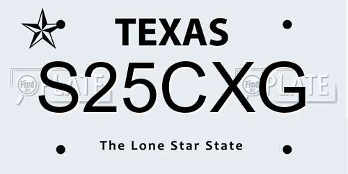 S25CXG Texas License Plate