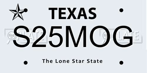 S25MOG Texas License Plate