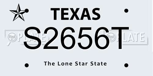 S2656T Texas License Plate