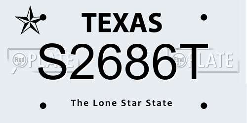 S2686T Texas License Plate