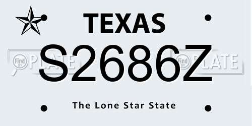 S2686Z Texas License Plate