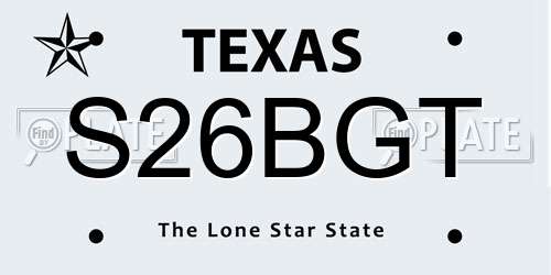 S26BGT Texas License Plate