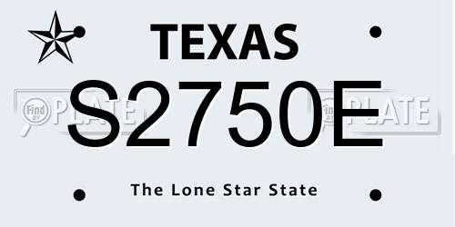 S2750E Texas License Plate