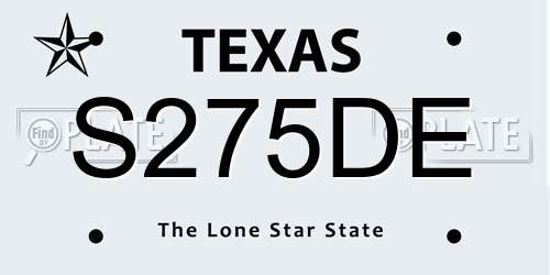 S275DE Texas License Plate