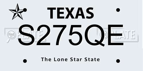 S275QE Texas License Plate
