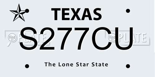 S277CU Texas License Plate