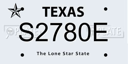 S2780E Texas License Plate