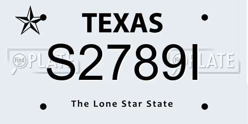S2789I Texas License Plate