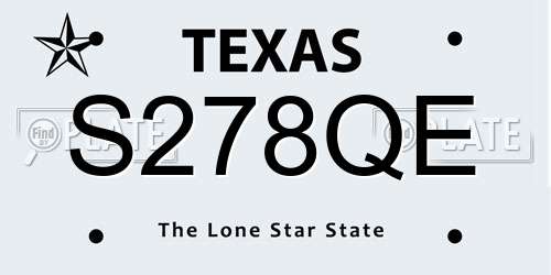 S278QE Texas License Plate