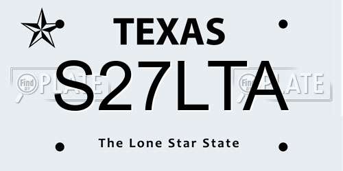 S27LTA Texas License Plate
