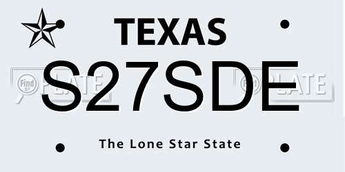 S27SDE Texas License Plate