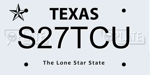 S27TCU Texas License Plate