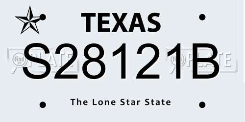S28121B Texas License Plate