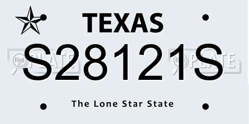 S28121S Texas License Plate