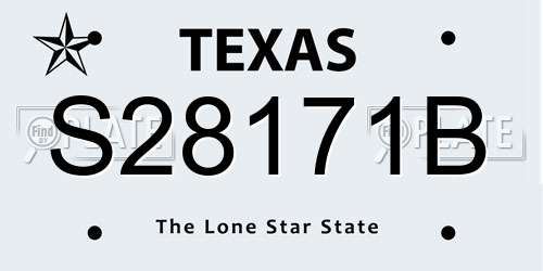 S28171B Texas License Plate